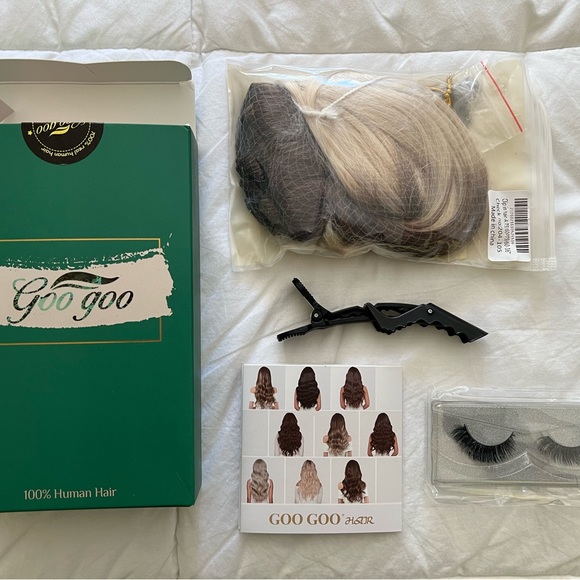 goo goo clip in hair extensions - Ombré ash brown to platinum #T9 - Picture 3 of 5